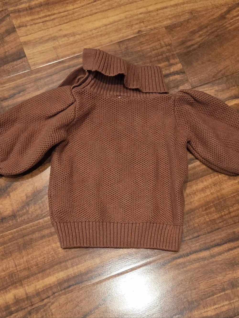 Janie and Jack VGUC 18-24 Months Brown Knit Sweater and Orange Bow Ponte Skirt